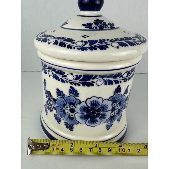 Delft Blue & White Ginger Jar 6.25" Floral Design Hollander Hand Painted - Picture 5 of 10